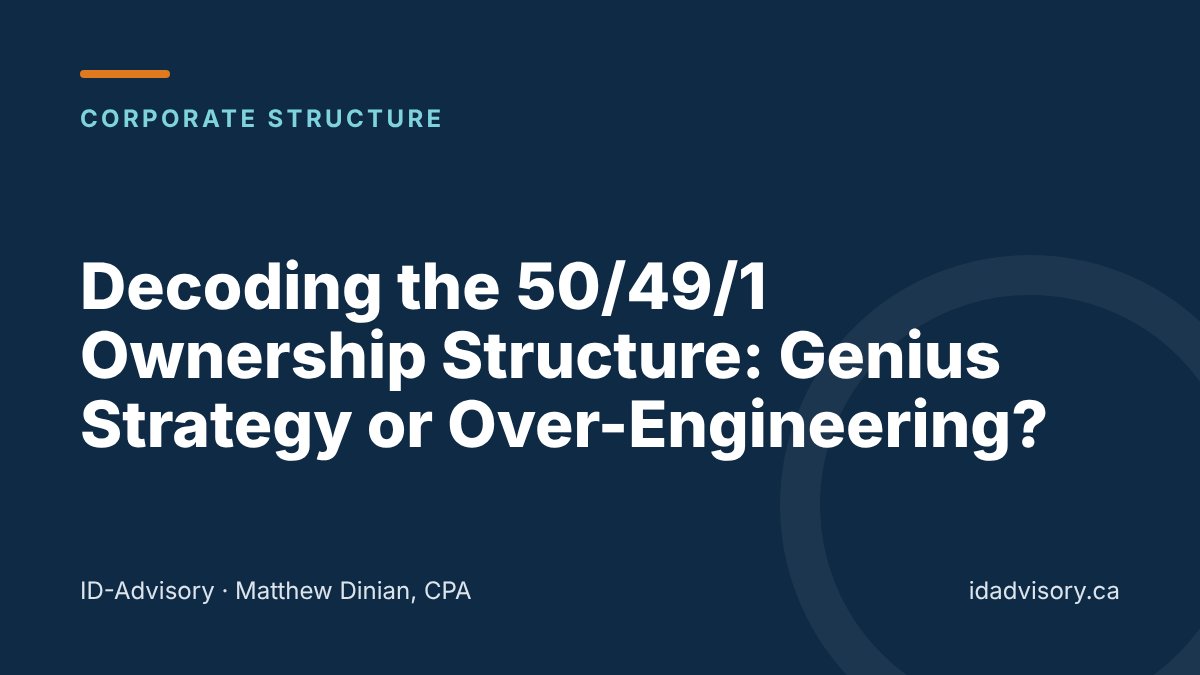 Decoding the 50/49/1 Ownership Structure: Genius Business Strategy or Over-Engineering?
